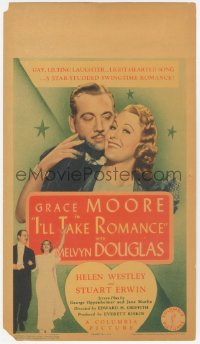 9t0007 I'LL TAKE ROMANCE mini WC 1937 Melvyn Douglas & Grace Moore in swingtime romance, ultra rare!