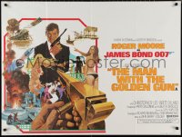 9w0776 MAN WITH THE GOLDEN GUN British quad 1974 Robert McGinnis art of Roger Moore as James Bond!