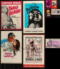 9x0013 LOT OF 9 UNCUT SEXPLOITATION PRESSBOOKS 1960s-1970s advertising for sexy movies!