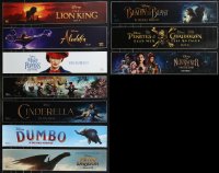 9x0070 LOT OF 9 WALT DISNEY 5X25 MYLAR MARQUEES 2010s Lion King, Aladdin, Cinderella, Dumbo & more!