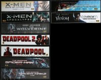 9x0071 LOT OF 9 COMIC BOOK SUPERHERO 5X25 MYLAR MARQUEES 2010s X-Men, Deadpool, Spider-Man & more!