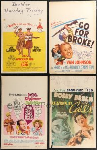 9x0027 LOT OF 4 WINDOW CARDS 1930s-1960s great images from a variety of different movies!
