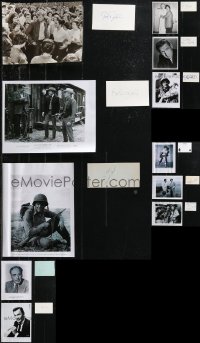 9x0701 LOT OF 11 AUTOGRAPHED ALBUM PAGES OR INDEX CARDS WITH REPRO PHOTOS 1960s-1980s cool!
