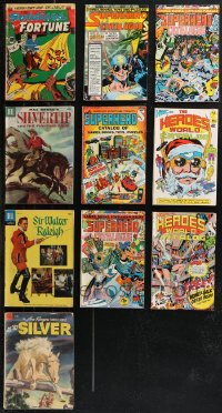 9x0472 LOT OF 10 COMIC BOOKS 1940s-1970s Superhero & Heroes World Catalogues, Hi-Yo Silver & more!