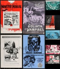 9x0012 LOT OF 13 UNCUT HORROR/SCI-FI PRESSBOOKS 1950s-1970s advertising for several movies!