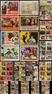 9x0362 LOT OF 104 LOBBY CARDS 1940s-1970s incomplete sets from a variety of different movies!