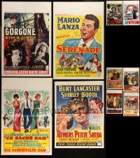 9x0972 LOT OF 10 FORMERLY FOLDED BELGIAN POSTERS 1950s-1960s a variety of cool movie images!