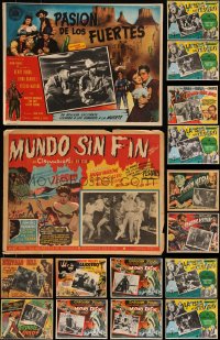 9x0048 LOT OF 16 MEXICAN LOBBY CARDS 1950s-1960s great scenes from a variety of different movies!