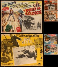 9x0056 LOT OF 8 GARY COOPER MEXICAN LOBBY CARDS 1950s great scenes from his movies!
