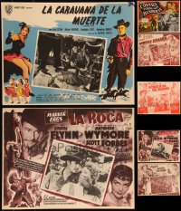 9x0058 LOT OF 7 ERROL FLYNN MEXICAN LOBBY CARDS 1940s-1950s great scenes from his movies!