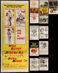 9x0196 LOT OF 10 FOLDED MISCELLANEOUS POSTERS AND CUT PRESSBOOKS 1960s-1970s cool movie images!