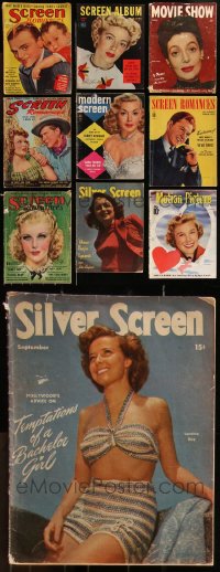 9x0570 LOT OF 10 MOVIE MAGAZINES 1930s-1950s filled with great images & articles!