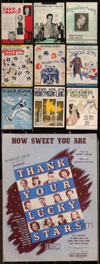 9x0152 LOT OF 10 SHEET MUSIC 1910s-1940s great songs from a variety of different movies & more!