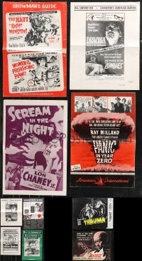 9x0511 LOT OF 10 UNCUT HORROR/SCI-FI PRESSBOOKS 1940s-1960s advertising for several movies!