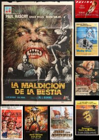 9x0080 LOT OF 14 FOLDED MOSTLY HORROR/SCI-FI NON-U.S. POSTERS 1950s-1990s cool movie images!