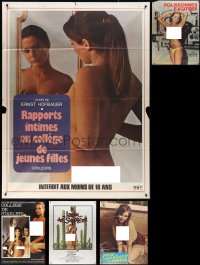 9x0041 LOT OF 6 FOLDED SEXPLOITATION FRENCH ONE-PANELS 1970s-1980s sexy images with nudity!
