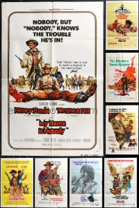 9x0313 LOT OF 10 FOLDED 1968-81 LEE VAN CLEEF AND SPAGHETTI WESTERN ONE-SHEETS 1968-1981 cool!
