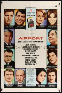 9y1456 AIRPORT 1sh 1970 Burt Lancaster, Dean Martin, Jacqueline Bisset, Jean Seberg & more!