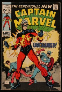 9y0012 CAPTAIN MARVEL #17 comic book October 1969 first appearance of his new revamped costume!
