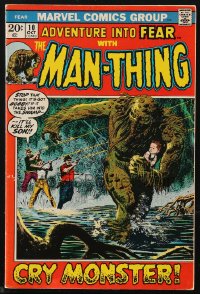 9y0218 ADVENTURE INTO FEAR #10 comic book October 1972 The Man-Thing, Cry Monster by Howard Chaykin!