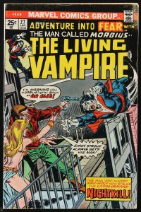 9y0234 ADVENTURE INTO FEAR #27 comic book April 1975 The Man Called Morbius -- The Living Vampire!