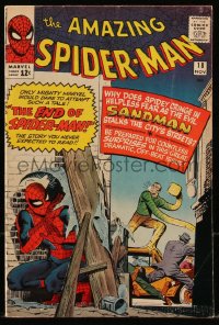 9y0072 SPIDER-MAN #18 comic book November 1964 1st appearance of Ned Leeds, Sandman by Steve Ditko!