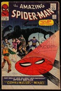 9y0075 SPIDER-MAN #22 comic book March 1965 The Clown and his Masters of Menace by Steve Ditko!
