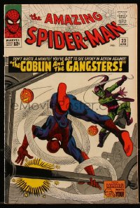 9y0076 SPIDER-MAN #23 comic book April 1965 Spidey against The Goblin & the Gangsters by Steve Ditko!