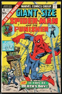 9y0036 SPIDER-MAN/PUNISHER #4 comic book April 1975 giant-size issue with 68 big pages by Ross Andru!