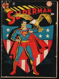 9y0001 SUPERMAN #14 comic book January-February 1944 classic cover by Jerry Siegel & Joe Shuster!