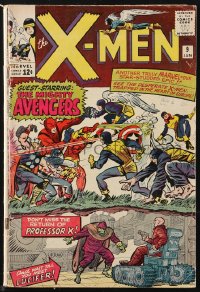 9y0048 X-MEN #9 comic book January 1965 first Lucifer appearance & Avengers crossover by Jack Kirby!
