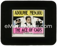 9y0406 ACE OF CADS glass slide 1926 dapper Adolphe Menjou, really cool playing card design!