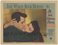 9y0681 ALL THAT HEAVEN ALLOWS LC #4 1955 romantic c/u of Rock Hudson & Jane Wyman, Douglas Sirk!