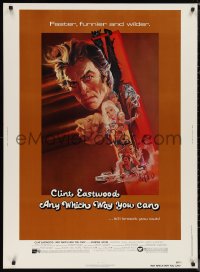 9z0305 ANY WHICH WAY YOU CAN 30x40 1980 cool artwork of Clint Eastwood & Clyde by Bob Peak!
