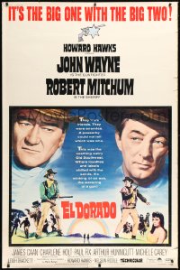 9z0031 EL DORADO 40x60 1967 John Wayne, Robert Mitchum, Howard Hawks, big one with the big two!