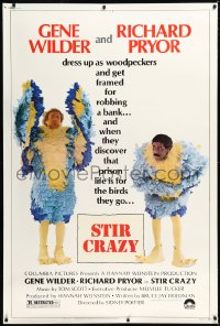 9z0047 STIR CRAZY 40x60 1980 Gene Wilder & Richard Pryor in chicken suits, directed by Sidney Poitier!