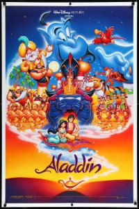 9z1221 ALADDIN DS 1sh 1992 Walt Disney Arabian fantasy cartoon, Calvin Patton art of cast!