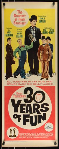 9z0756 30 YEARS OF FUN insert 1963 Charlie Chaplin, Buster Keaton, Laurel & Hardy, Harry Langdon!