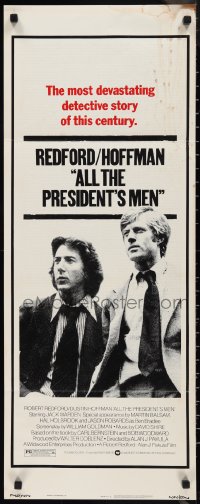 9z0759 ALL THE PRESIDENT'S MEN insert 1976 Dustin Hoffman & Robert Redford as Woodward & Bernstein!