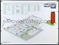 9z0013 20TH CENTURY FOX 36x46 special poster 1980s really cool Fox Studios operations map!