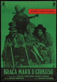 9z0465 AT THE CIRCUS Yugoslavian 19x28 1960s Marx Brothers, Groucho, Chico, Harpo & Florence Rice!