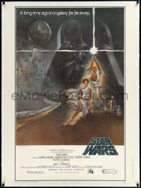 1a0059 STAR WARS linen style A 30x40 1977 George Lucas classic sci-fi epic, iconic art by Tom Jung!