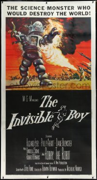 1a0016 INVISIBLE BOY linen 3sh 1957 Robby the Robot as the science-monster who'd destroy the world!