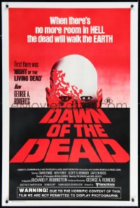 1a0044 DAWN OF THE DEAD linen Aust 1sh 1980 George Romero, there's no more room in HELL for the dead!
