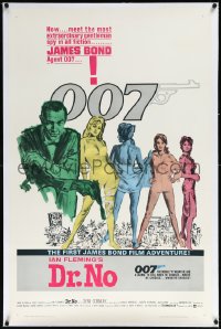 1a0110 DR. NO linen 1sh 1963 Connery is most extraordinary gentleman spy, 1st James Bond!