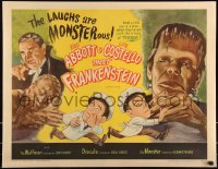 1a0187 ABBOTT & COSTELLO MEET FRANKENSTEIN 1/2sh R1956 plus the Wolfman & Dracula, wonderful image!