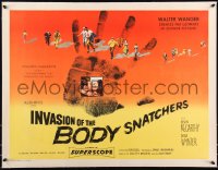 1a0072 INVASION OF THE BODY SNATCHERS linen 1/2sh 1956 different montage of stars over hand print!