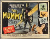 1a0075 MUMMY linen 1/2sh 1959 Hammer horror, Wiggins art of Christopher Lee as the bandaged monster!