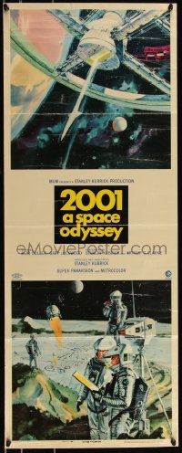 1a1735 2001: A SPACE ODYSSEY insert 1968 Stanley Kubrick, space wheel & astronauts art by McCall!