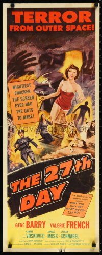 1a1736 27th DAY insert 1957 terror from space, mightiest shocker they ever had the guts to make!